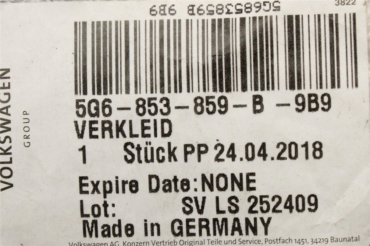 VW Golf MK7 2013-19 GTI GTD GTE side skirt trim (left) 5G6853859B 9B9
