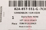 Audi A1 2019-on black sun visor with mirror (left) 82A857551G 7C0