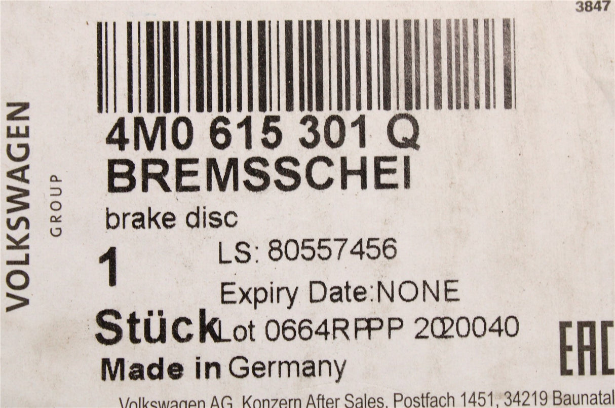 Audi A6 A7 A8 2018-on front brake discs 350x34mm (x2) 4M0615301Q