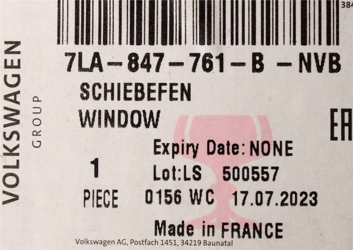 VW Transporter T6.1 2020-on sliding window glass (left) 7LA847761B NVB