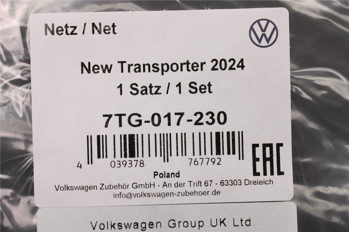 VW Transporter 2025-on cargo net pocket (wing doors) 7TG017230