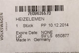 VW Transporter T5.1 T6 T6.1 seat backrest heater element 7E0963557D