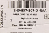 VW Golf MK8 MK8.5 20-on centre rear seat belt with buckle 5H0857807D RAA