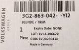 VW Arteon 2017-on Passat B8 heater control surround trim 3G2863042 YI2
