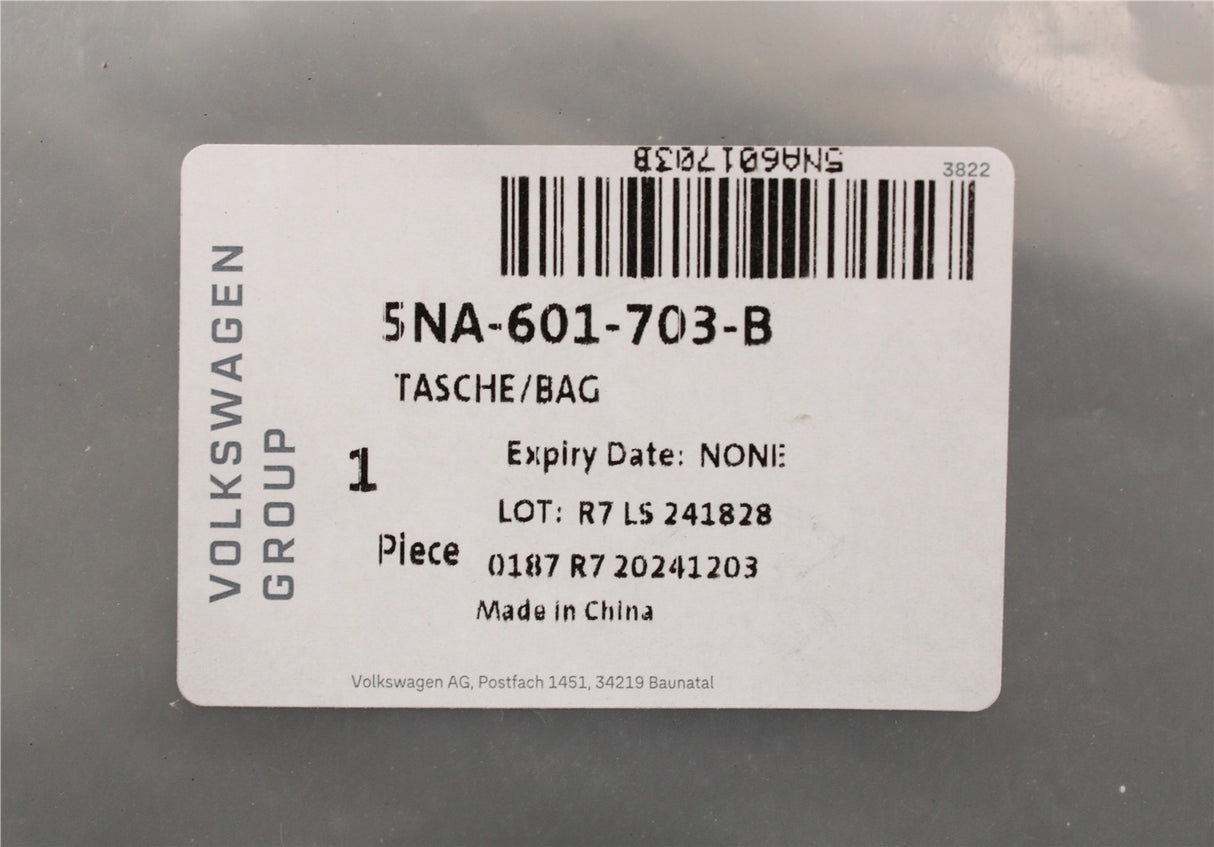 VW Tiguan Audi Q3 CUPRA Terramar tool kit bag 5NA601703B
