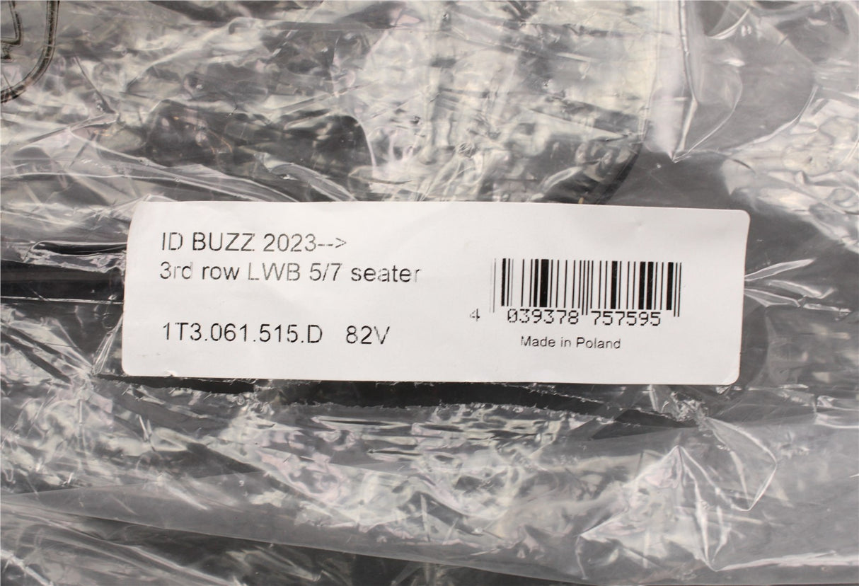 VW ID.Buzz 2023-on 3rd row rubber floor mat (7 seater) 1T3061515D 82V