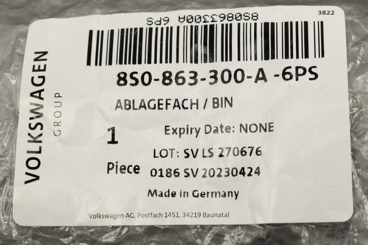 Audi TT TTS TTRS 2015-on centre console rear storage bin 8S0863300A 6PS