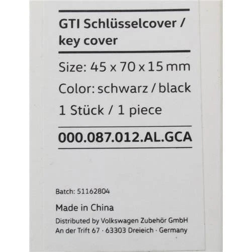 VW Golf MK7 GTI 3 button silicon key cover GTI collection 000087012ALGCA