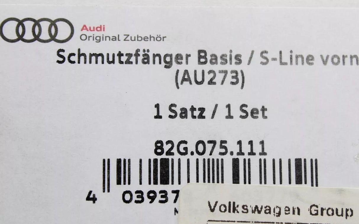 Audi A1 S-line 2019-on accessory mud flaps (front & rear) 82G075106/111