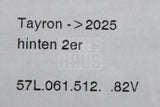 VW Tayron 2025-on RHD all weather floor mats set (7 seats) 57L061511 82V