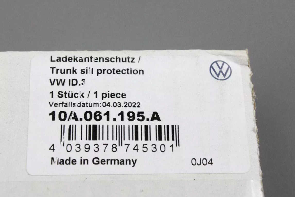 VW ID.3 2020- accessory rear bumper load edge protector 10A061195A