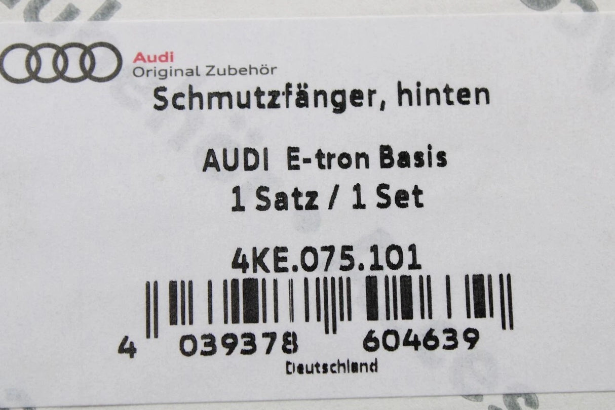 Audi e-Tron 2019-on accessory mud flap set (rear) 4KE075101