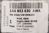 VW ID.7 2024-on rear VW logo badge (black / white) 14A853630 AWA