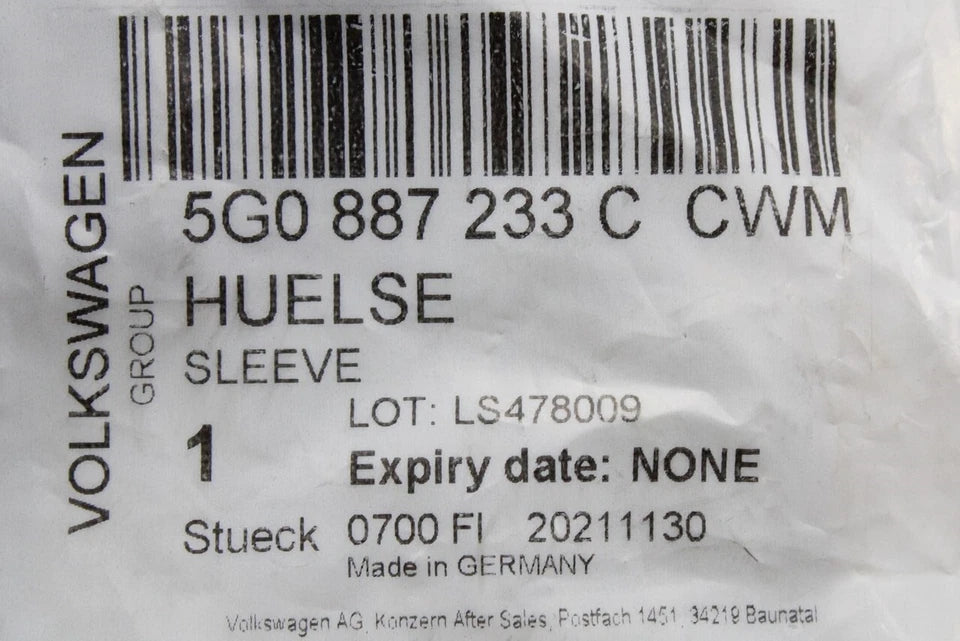 VW Golf SEAT Leon child seat/isofix guide sleeve (rear) 5G0887233C CWM