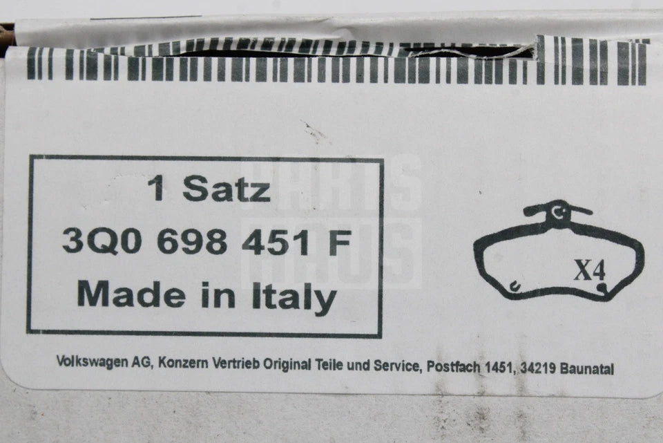 Skoda Superb 2015-2024 brake pads for 300x12mm discs (rear) 3Q0698451F