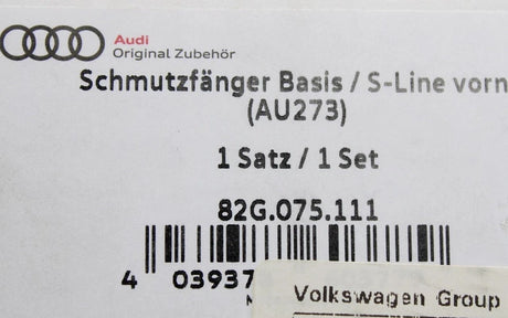 Audi A1 Sportback 2019-on accessory mud flaps (front) 82G075111
