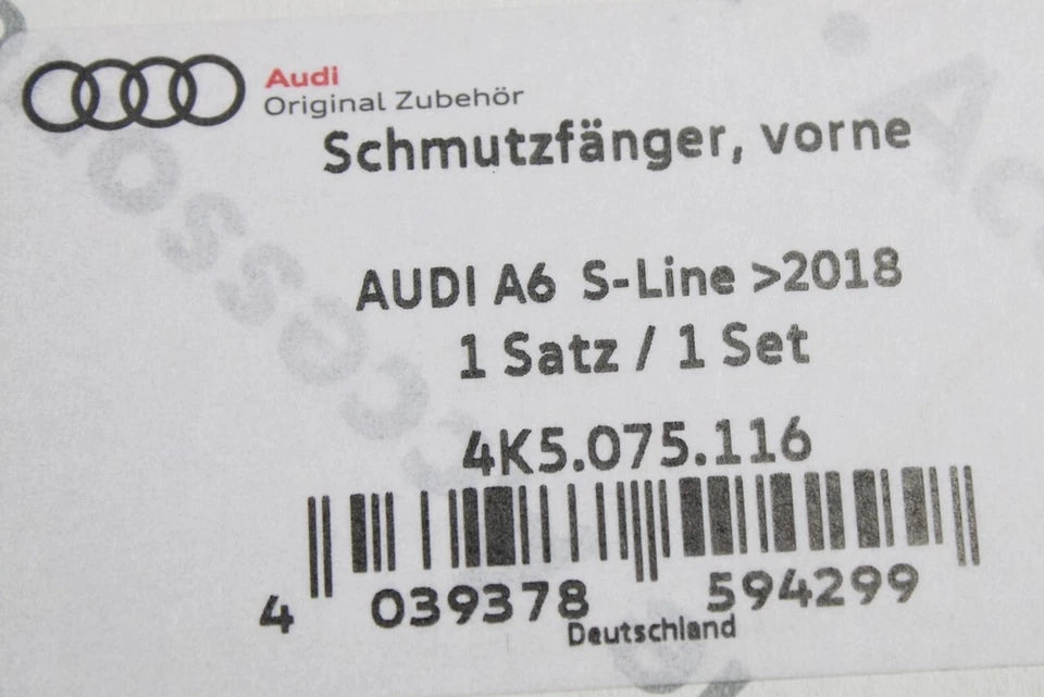 Audi A6 2019-on S-line TFSIe mud flaps (front) 4K5075116