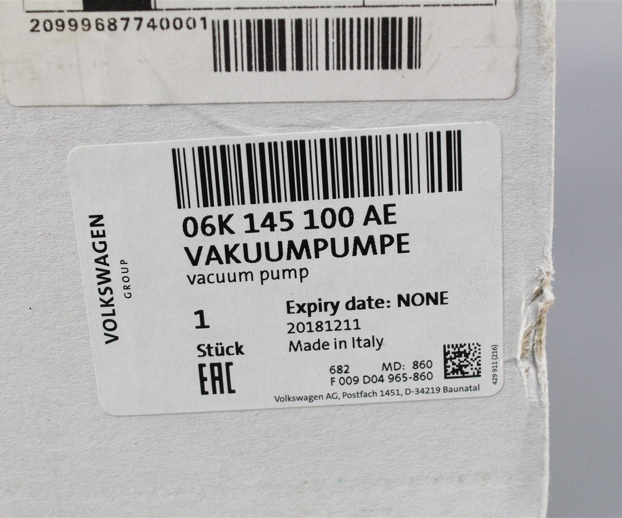 VW Audi Skoda SEAT 1.8 TSI TFSI vacuum pump 06K145100AE