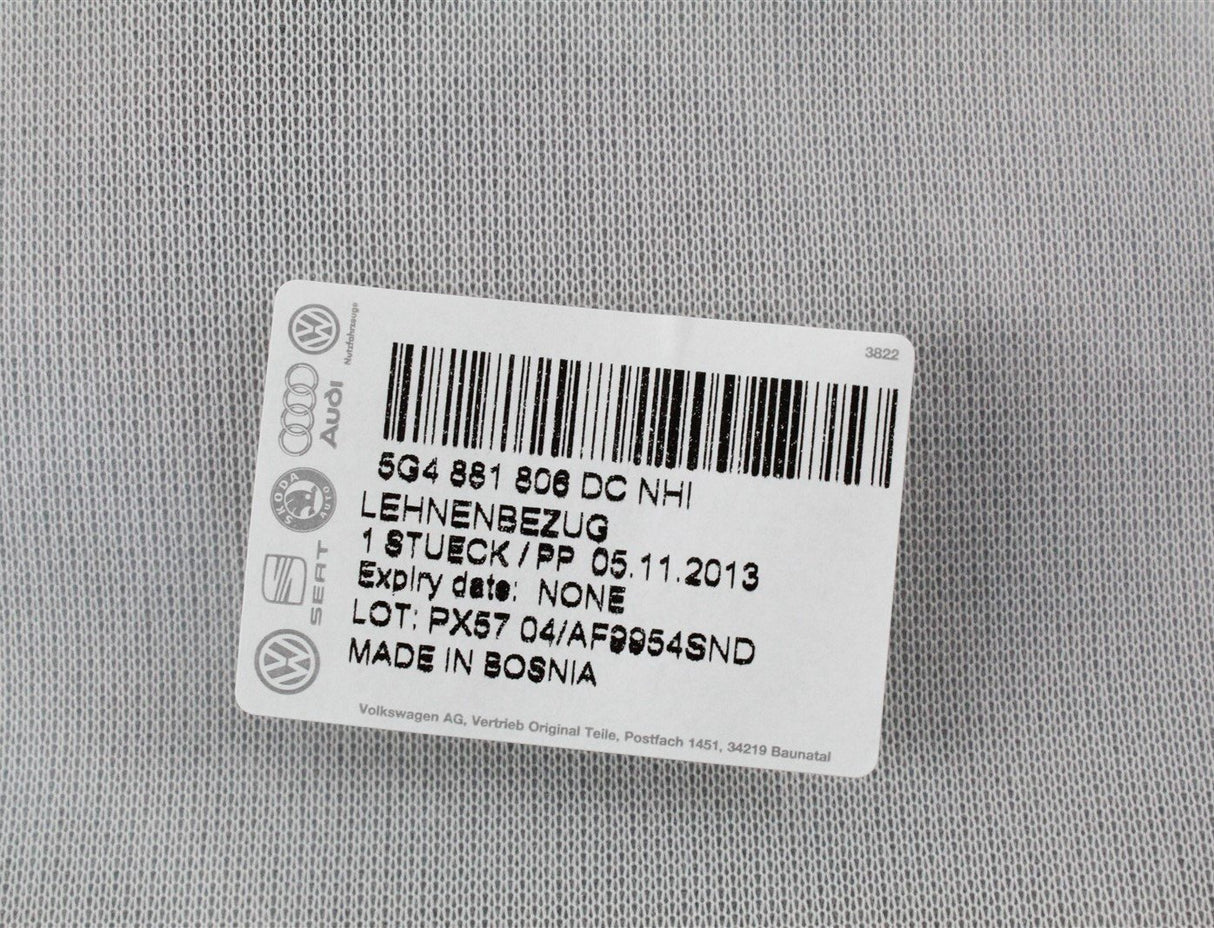 VW Golf MK7 7.5 13- drivers seat cover fabric cloth 5G4881806DC NHI