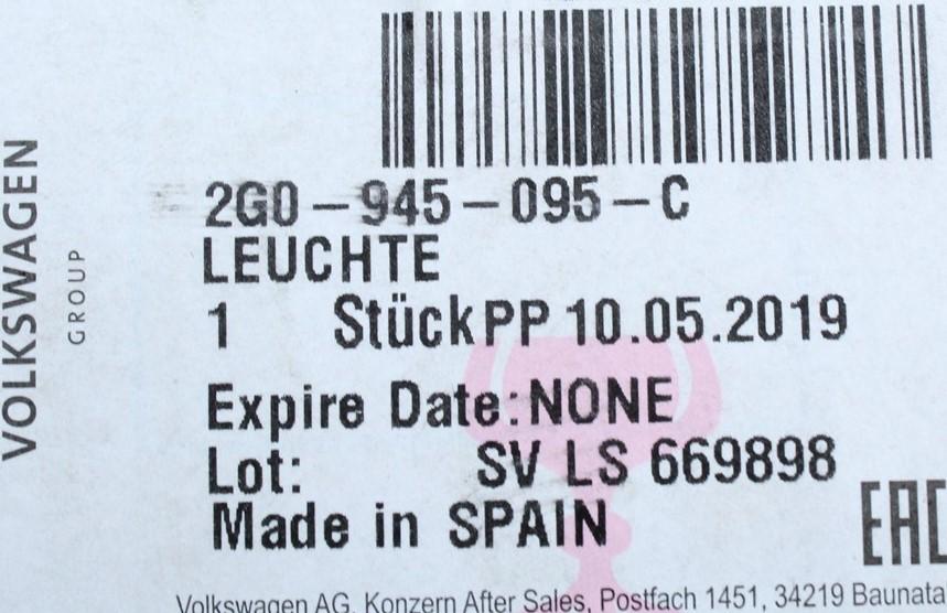 VW Polo AW 2018-on left rear tail light unit 2G0945095C